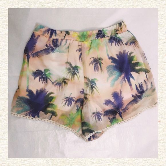 miami Pants - 🌴colorful pastels! palm tree print shorts🌴